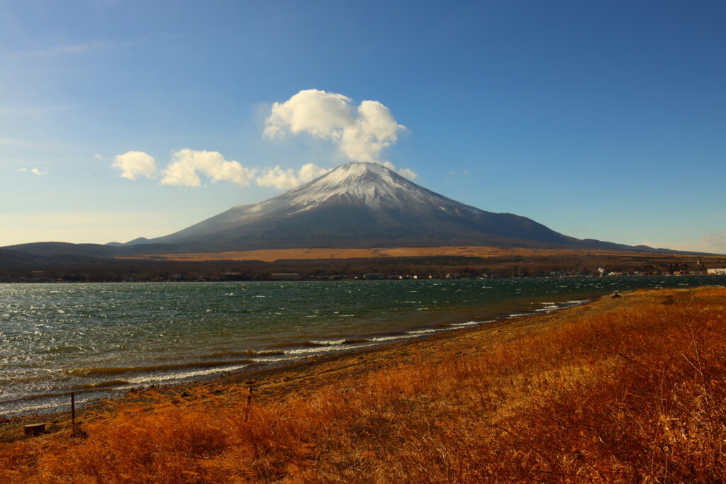 山中湖から見える富士山（山梨）